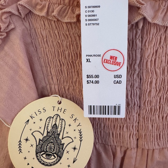 Pink Ruffled Lace-Up Dress - Picture 4 of 4